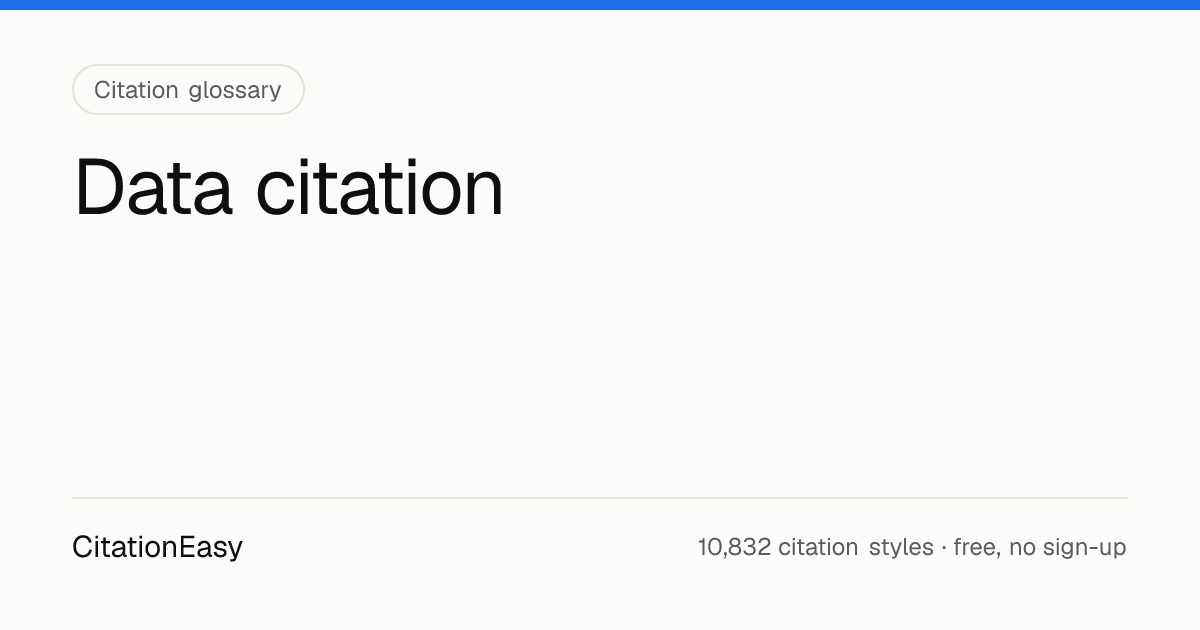 Data citation — definition and examples | CitationEasy
