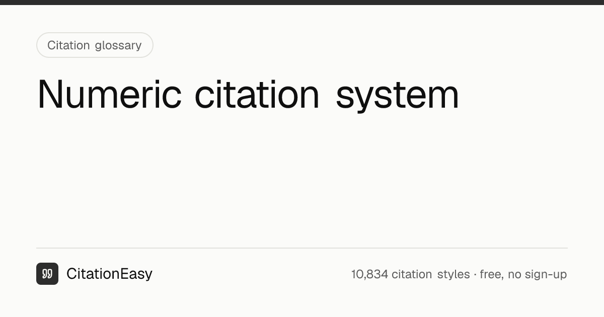 Numeric citation system — definition and examples | CitationEasy