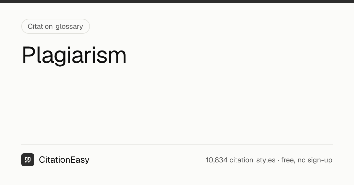 Plagiarism — definition and examples | CitationEasy