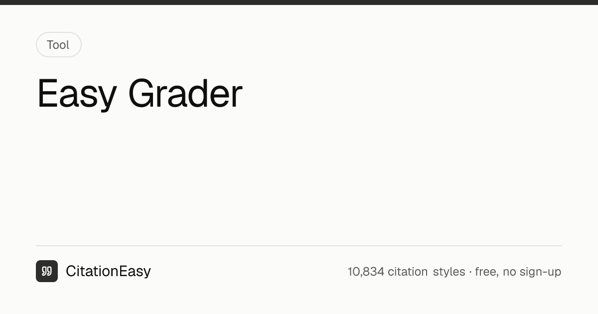 Easy Grader - Printable Grading Chart for Any Test | CitationEasy