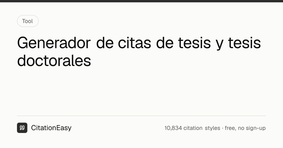 Generador de citas de tesis: cita en APA, MLA y Chicago | CitationEasy