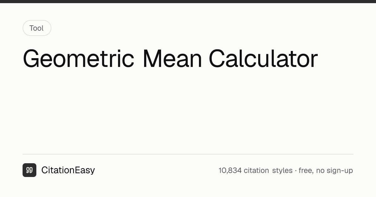 Geometric Mean Calculator - Average Growth Rate & Harmonic Mean ...