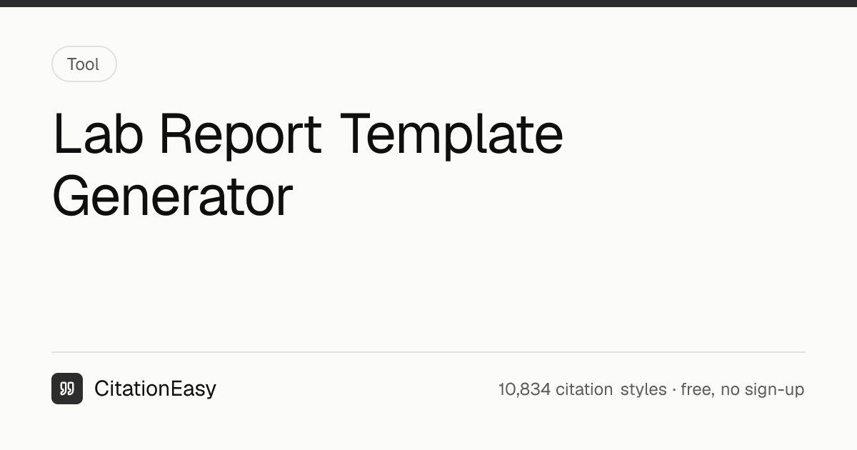Lab Report Template Generator - IMRaD Format With Guidance | CitationEasy