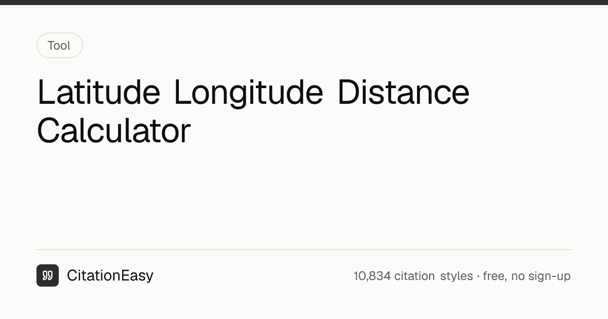 Latitude Longitude Distance Calculator - Haversine & Vincenty ...