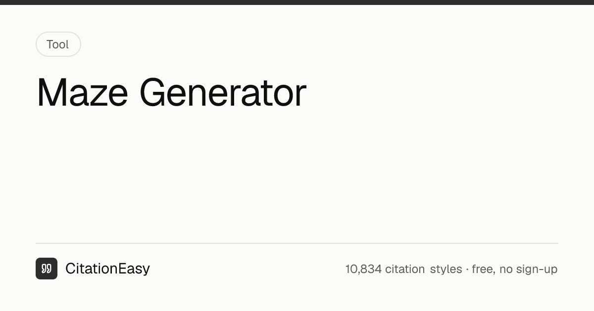 Maze Generator - Printable Rectangular & Circular Mazes | CitationEasy