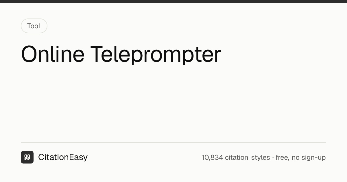 Online Teleprompter - Smooth Scrolling at Your Speaking Pace | CitationEasy