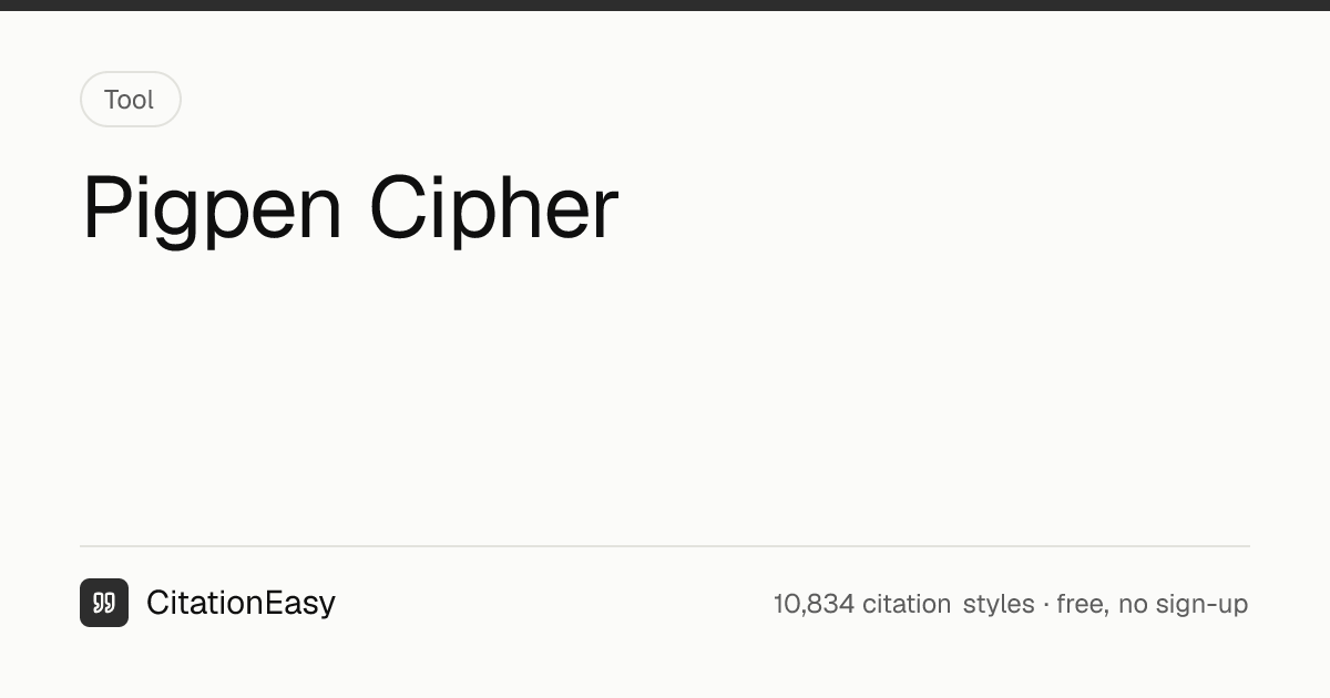 Pigpen Cipher - Translator, Symbol Key & Decoder | CitationEasy