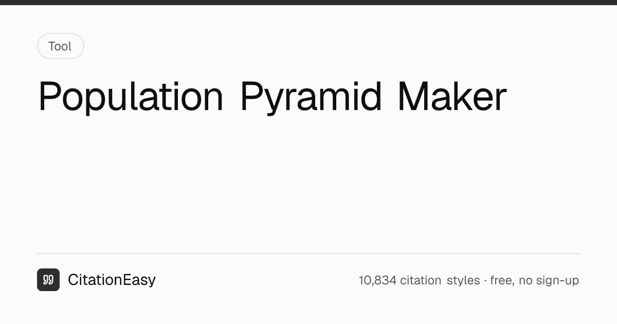 Population Pyramid Maker - Age-Sex Pyramids & Comparison | CitationEasy