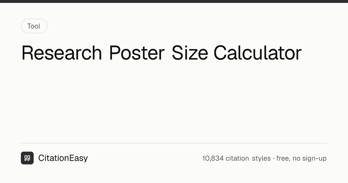 Research Poster Size Calculator - Dimensions, Fonts & Word Budget ...