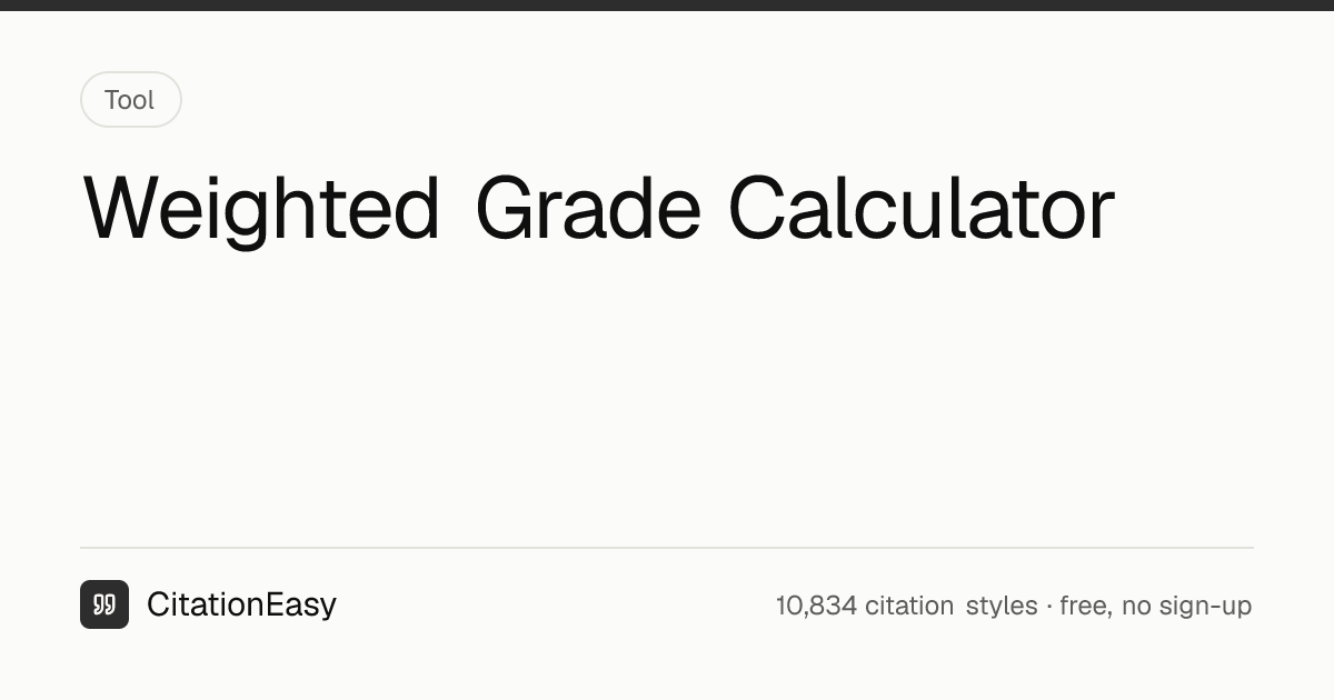 Weighted Grade Calculator - Calculate Your Course Grade | CitationEasy